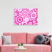 Roze Retro cirkels patroon Canvas Afdruk (Insitu (Woonkamer))