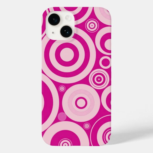 Roze Retro cirkels patroon Case-Mate iPhone Case (Achterkant)