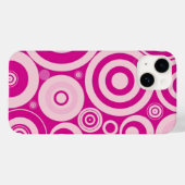 Roze Retro cirkels patroon Case-Mate iPhone Case (Achterkant (horizontaal))