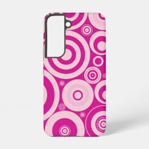Roze Retro cirkels patroon Samsung Galaxy Hoesje