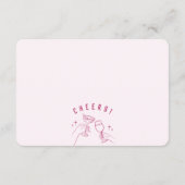 Roze Retro Cocktail Party Bruids Registry Invoegen Informatiekaartje (Achterkant)