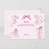 Roze Retro Cocktail Party Details Invoegen Informatiekaartje (Voorkant / Achterkant)