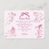 Roze retro cocktail party slipje graag invoegen informatiekaartje (Voorkant)