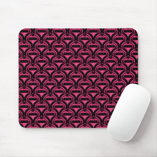 Roze Retro Cool Mousepad Muismat (Met muis)