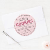 Roze Retro Cottage Koek Ingredientenlijst Sticker (Envelop)