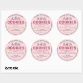 Roze Retro Cottage Koek Ingredientenlijst Sticker (Vel)