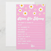 Roze Retro Daisy Advies Baby shower Spelactiviteit Briefpapier (Voorkant / Achterkant)