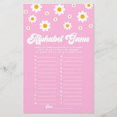 Roze Retro Daisy Alphabet Baby shower spel Briefpapier (Voorkant)