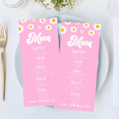 Roze Retro Daisy Bloem Verjaardagsfeest Voedsel Menu