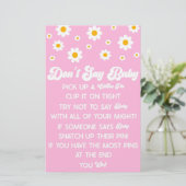 Roze Retro Daisy Don't Say Baby shower spel Briefpapier (Staand voorkant)
