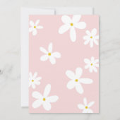 Roze Retro Daisy Een 1e Verjaardag Meisje Kaart (Achterkant)