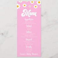 Roze Retro Daisy Flower Baby shower Eten