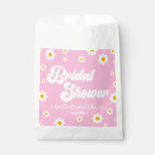 Roze Retro Daisy Flower Floral Vrijgezellenfeest Bedankzakje (Voorkant)