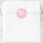 Roze Retro Daisy Flower Floral Vrijgezellenfeest Ronde Sticker (Tas)