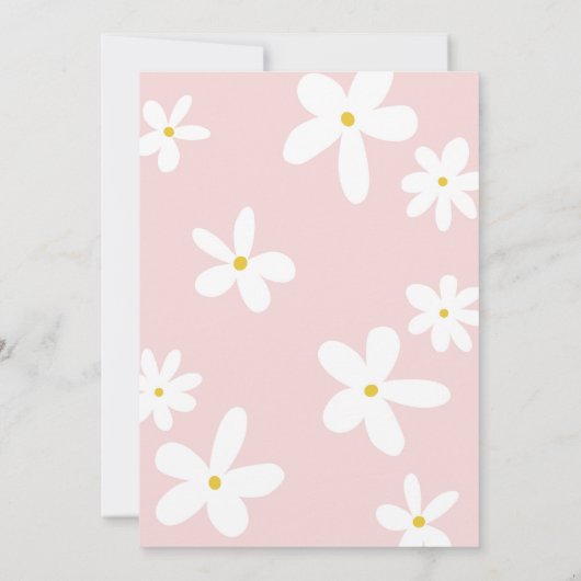 Roze Retro Daisy Nine is een vibe verjaardag Kaart (Achterkant)