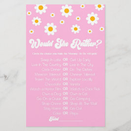 Roze Retro Daisy wil dat ze liever Baby shower spe Briefpapier