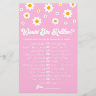 Roze Retro Daisy wil dat ze liever Baby shower spe Briefpapier