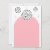 Roze Retro Disco BABY, Baby shower Uitnodiging (Achterkant)