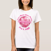 Roze Retro Disco Bal PERSOONLIJKE T-Shirt (Voorkant)