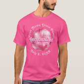 Roze Retro Disco Bal PERSOONLIJKE T-Shirt (Voorkant)