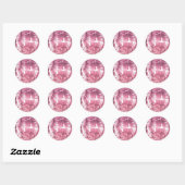 Roze Retro Disco Ball Envelope Seals Stickers (Vel)
