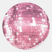 Roze Retro Disco Ball Envelope Seals Stickers (Voorkant)