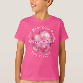 Roze Retro Disco Ball PERSONALIZED T-Shirt (Voorkant)