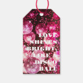 Roze Retro Disco Ballen Trouw Dank Je Cadeaulabel (Voorkant)