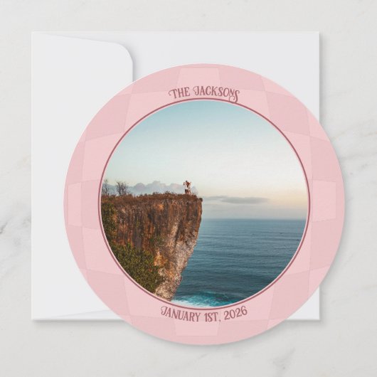 Roze Retro Disco bruiloft - Save the Date Kaart (Achterkant)