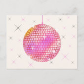 Roze retro discoverlichting briefkaart (Voorkant)