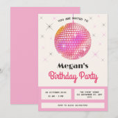 Roze retro discoverlichting kaart (Voorkant / Achterkant)