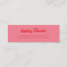 Roze Retro  Display douchekaart insert Mini Visitekaartje