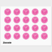Roze Retro Doll Besties Party Neon Ronde Sticker (Vel)