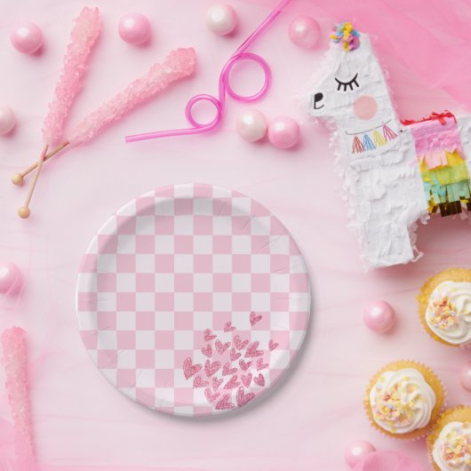 Roze Retro Doll Verjaardag Papieren Bordje (Feest)