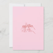 Roze Retro Drawn Funky Verjaardagsfeestje Kaart (Achterkant)