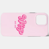 Roze Retro Echtgenote Gesticht Jaar Bruid Verloofd Case-Mate iPhone Case (Achterkant (horizontaal))
