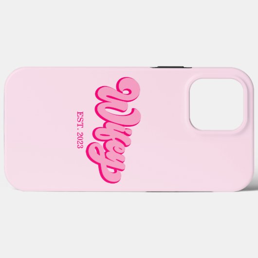 Roze Retro Echtgenote Gesticht Jaar Bruid Verloofd Case-Mate iPhone Case (Achterkant (horizontaal))
