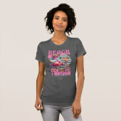 Roze Retro Flamingo Meidenweekend T-shirt (Voorkant volledig)