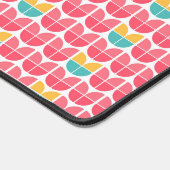 Roze Retro Floral gepersonaliseerde Monogram Desk  Bureaumat (Hoek)