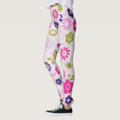 Roze Retro Flowers Leggings (Links)