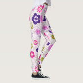 Roze Retro Flowers Leggings (Rechts)
