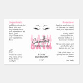 Roze Retro Font Lash Bath Shampoo Wrap Around Rechthoekige Sticker (Voorkant)