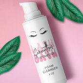 Roze Retro Font Lash Bath Shampoo Wrap Around Rechthoekige Sticker