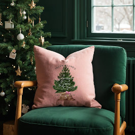 Roze Retro Fun  Boerderij Fresh Tree Monogram Kussen