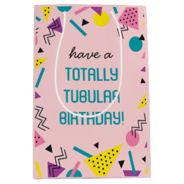 Roze Retro Funny 80s Slang Birthday Gift Bag Medium Cadeauzakje