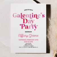Roze Retro Galentine's Valentijnsdag Party