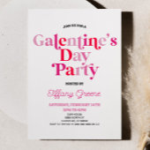 Roze Retro Galentine's Valentijnsdag Party Kaart