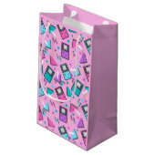 Roze Retro Gaming Klein Cadeauzakje (Achterkant Gekanteld)