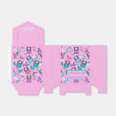 Roze Retro Gaming Verjaardag Bedankdoosjes (Uitgevouwen)