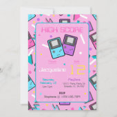 Roze Retro Gaming Verjaardag Kaart (Voorkant)